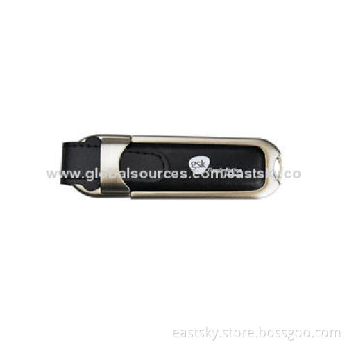 Leather Promotional USB Drive, Logo Imprinting and Advertisement Data Preloading are Welcome